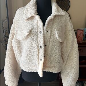 Forever 21 Cream Teddy Jacket